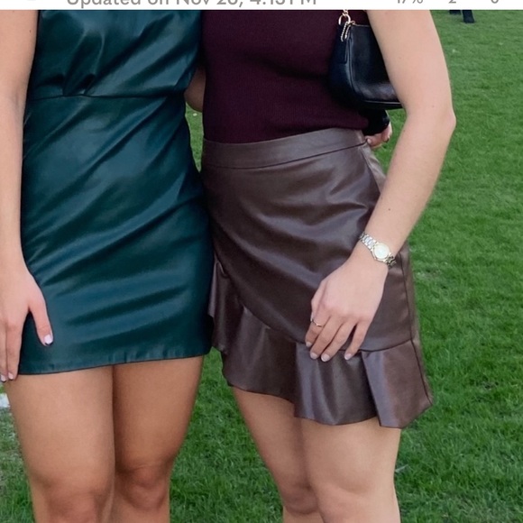 REVOLVE - Vegan Leather Ruffle Mini Skirt - Size S - Picture 6 of 6